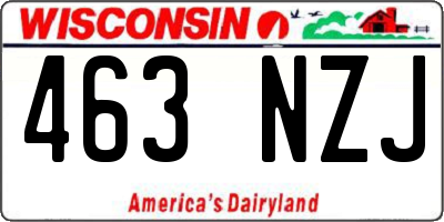 WI license plate 463NZJ