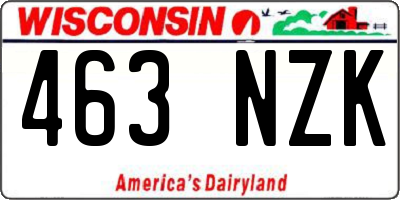 WI license plate 463NZK