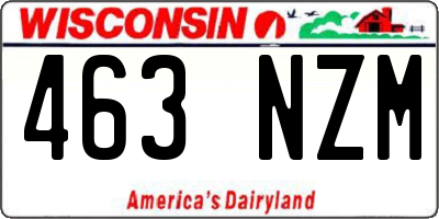 WI license plate 463NZM