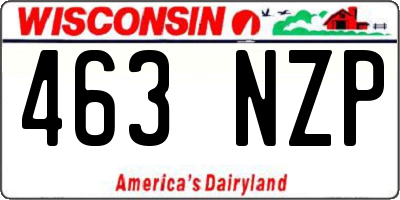 WI license plate 463NZP