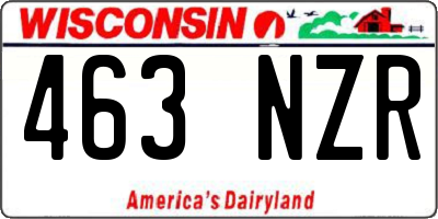 WI license plate 463NZR
