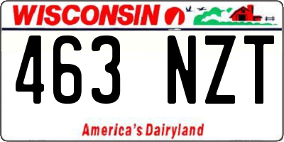 WI license plate 463NZT