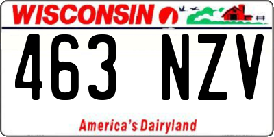 WI license plate 463NZV