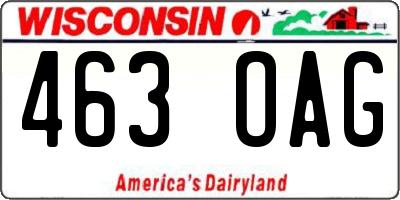 WI license plate 463OAG