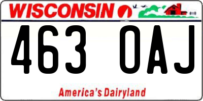 WI license plate 463OAJ