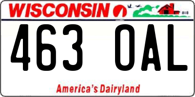 WI license plate 463OAL