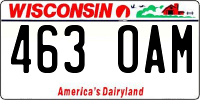 WI license plate 463OAM