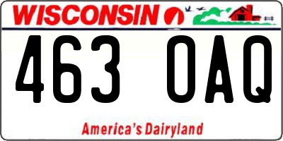 WI license plate 463OAQ