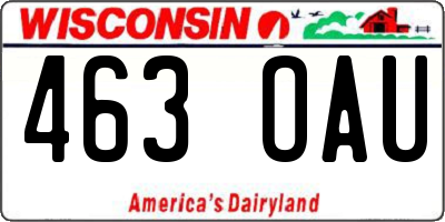 WI license plate 463OAU