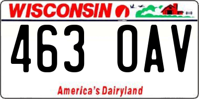 WI license plate 463OAV
