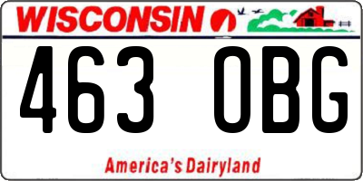WI license plate 463OBG