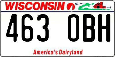 WI license plate 463OBH