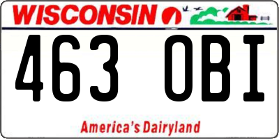 WI license plate 463OBI