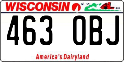 WI license plate 463OBJ