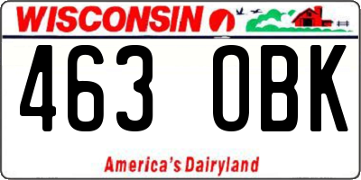 WI license plate 463OBK