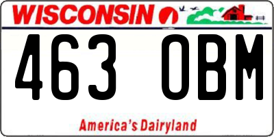 WI license plate 463OBM