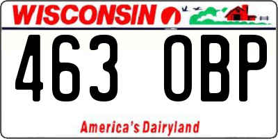 WI license plate 463OBP