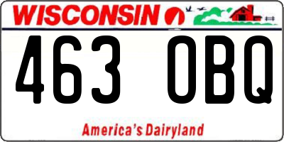 WI license plate 463OBQ