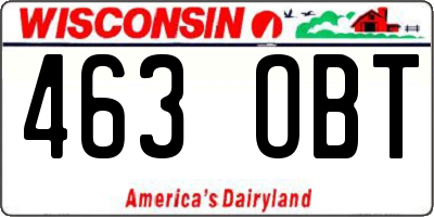 WI license plate 463OBT
