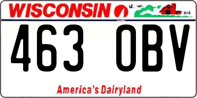 WI license plate 463OBV