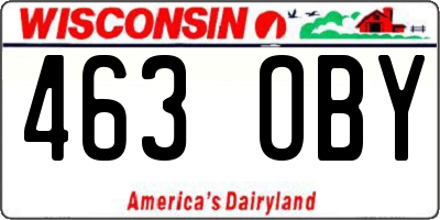 WI license plate 463OBY