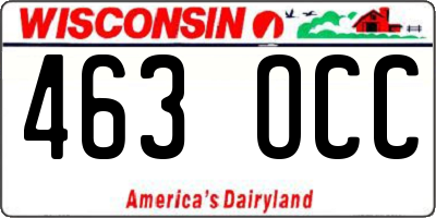 WI license plate 463OCC