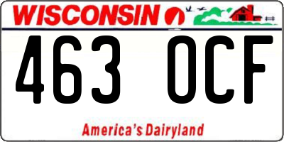 WI license plate 463OCF