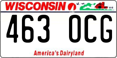 WI license plate 463OCG