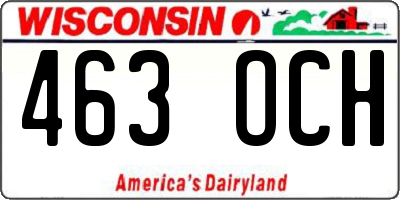WI license plate 463OCH