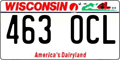 WI license plate 463OCL