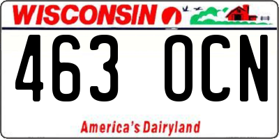 WI license plate 463OCN