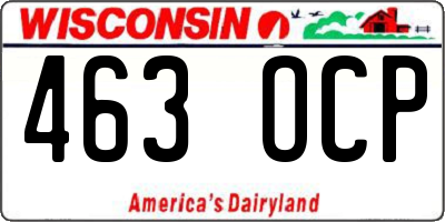 WI license plate 463OCP