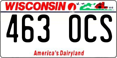 WI license plate 463OCS