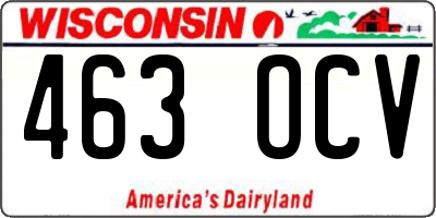 WI license plate 463OCV
