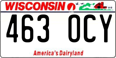 WI license plate 463OCY