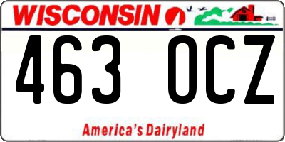 WI license plate 463OCZ