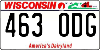 WI license plate 463ODG