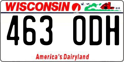 WI license plate 463ODH