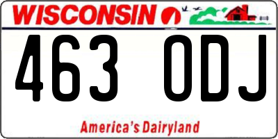 WI license plate 463ODJ