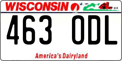 WI license plate 463ODL