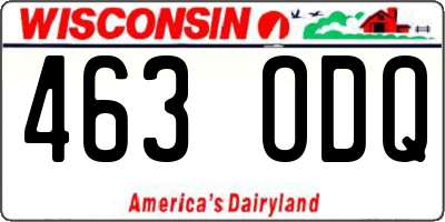 WI license plate 463ODQ