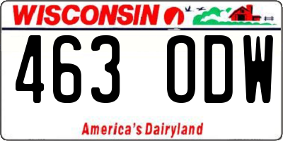 WI license plate 463ODW