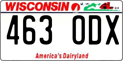 WI license plate 463ODX