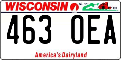WI license plate 463OEA