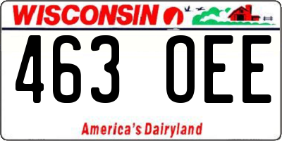 WI license plate 463OEE
