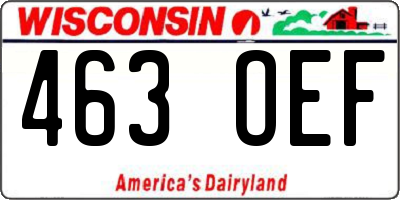 WI license plate 463OEF