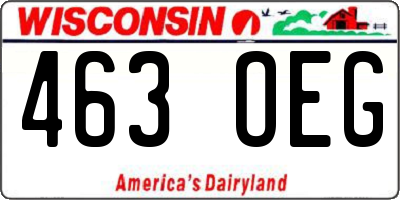 WI license plate 463OEG