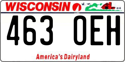 WI license plate 463OEH