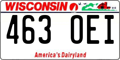 WI license plate 463OEI