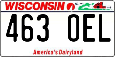 WI license plate 463OEL